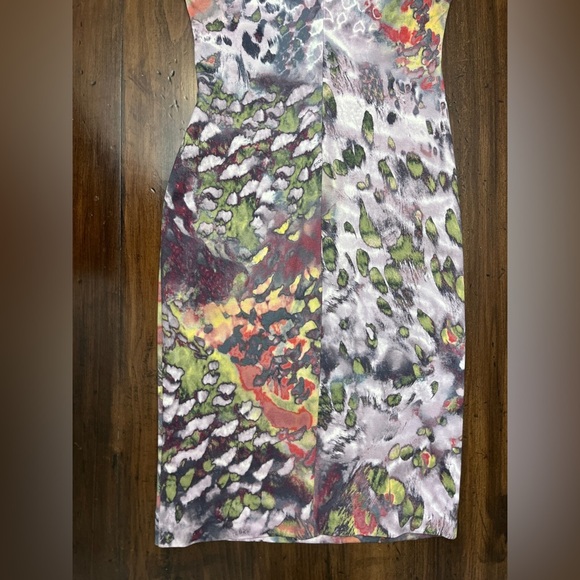 Escada Watercolor Dress Size 36 US 6 Colorful Designer Business Knit Summer EUC - Picture 5 of 16